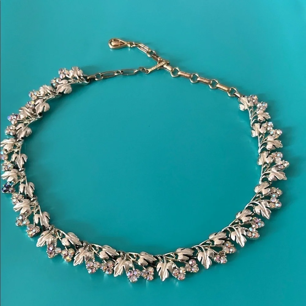 Coro signed gold tone Aurora Borealis Necklace - Gorgeous, Rare!